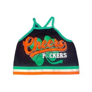 St Patrick’s day short crop top halter top size s
